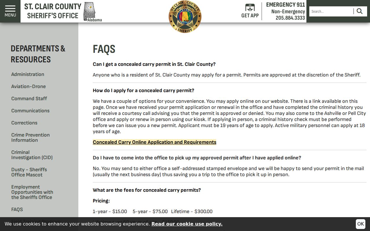 St. Clair County warrant records sheriff FAQ instructions